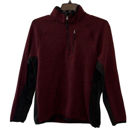 Beverly Hills Polo Club Other - Beverly Hills Polo Club Burgundy/Black Polyester Quarter Zip Pullover